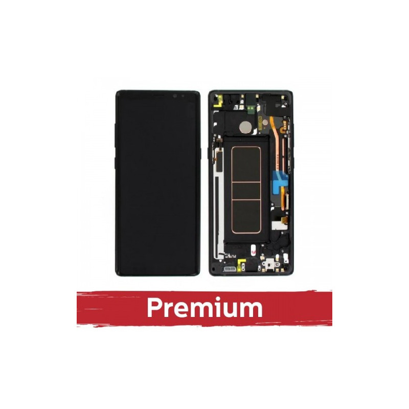 Ekranas skirtas Samsung N950 Note 8 su rėmeliu / Midnight Black / OEM