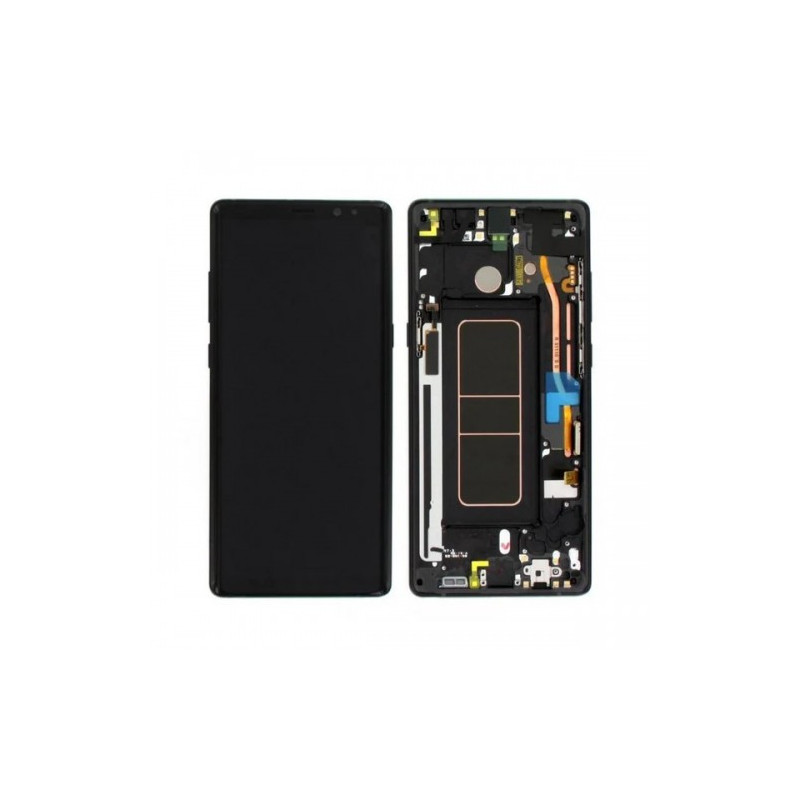 Ekranas skirtas Samsung N950 Note 8 su rėmeliu / Midnight Black / HQ