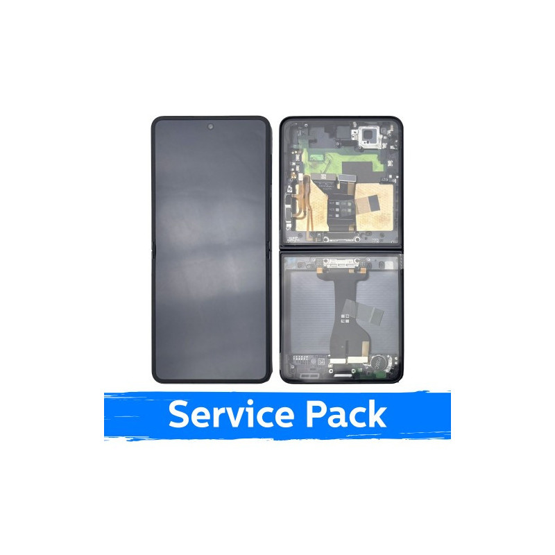 Ekranas skirtas Samsung F766 Z Flip7 (INNER) su rėmeliu / Jet Black / (Service Pack)