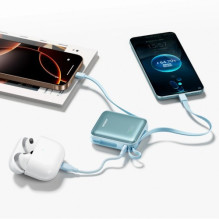 Išorinė baterija Joyroom 'JR-PBF17' mėlynas 10000mAh 22.5W (PD / QC3.0) + integruoti 'Type-C' ir 'Lightning' laidai Išorinė baterija Joyroom 'JR-PBF17' mėlynas 10000mAh 22.5W (PD / QC3.0) + integruoti 'Type-C' ir 'Lightning' laidai