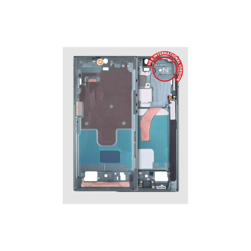 Ekrano rėmas / vidinis korpusas skirtas Samsung S908 S22 Ultra (Green)