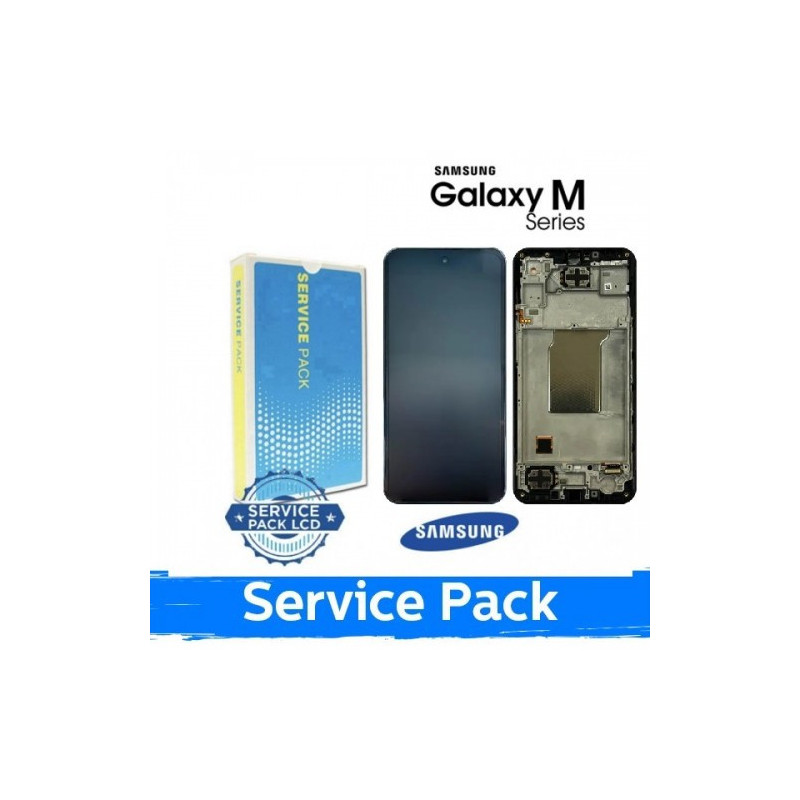 Ekranas skirtas Samsung M356 M35 5G juodas su rėmeliu (Service Pack)