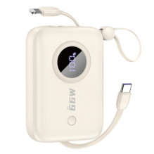 External battery Dudao 'K14' beige 10000mAh (PD / QC3.0) + Type-C / Lightning cable