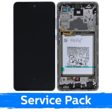 Ekranas skirtas Samsung A725 A72 su rėmeliu / Awesome Violet / (Service Pack) +INCLUDING BATTERY
