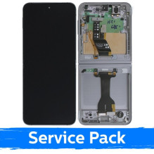 Ekranas skirtas Samsung F741 Z Flip6 (INNER) su rėmeliu / Silver Shadow / (Service Pack)