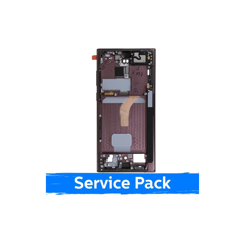 Ekrano rėmas / vidinis korpusas skirtas Samsung S908 S22 Ultra / Burgundy / (Service Pack)