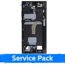 Ekrano rėmas / vidinis korpusas skirtas Samsung S908 S22 Ultra / Phantom Black / (Service Pack)