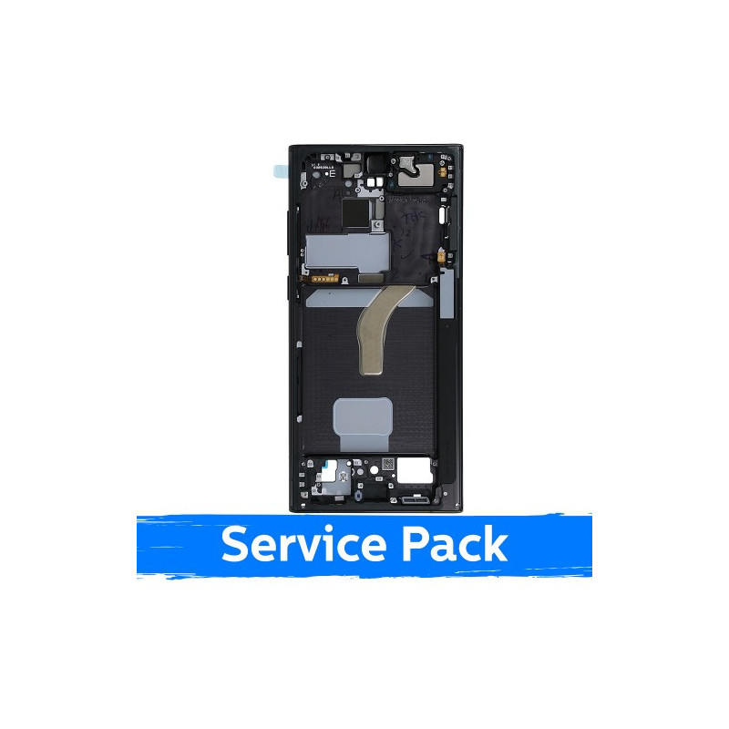 Ekrano rėmas / vidinis korpusas skirtas Samsung S908 S22 Ultra / Phantom Black / (Service Pack)