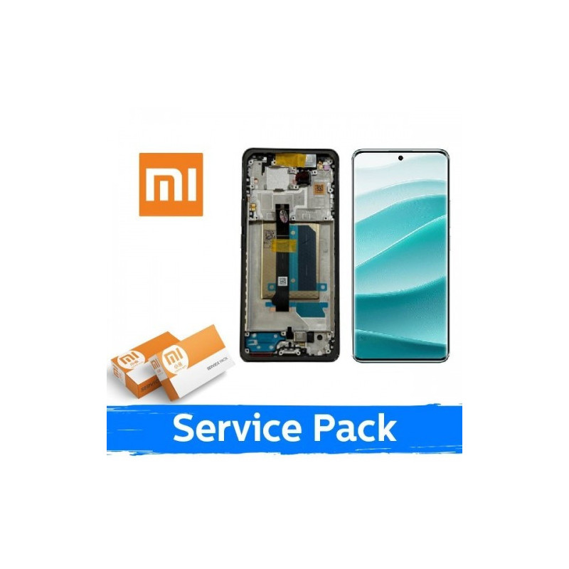 Screen for Xiaomi Redmi Note 14 Pro+ 5G with frame / Midnight Black / (Service Pack)