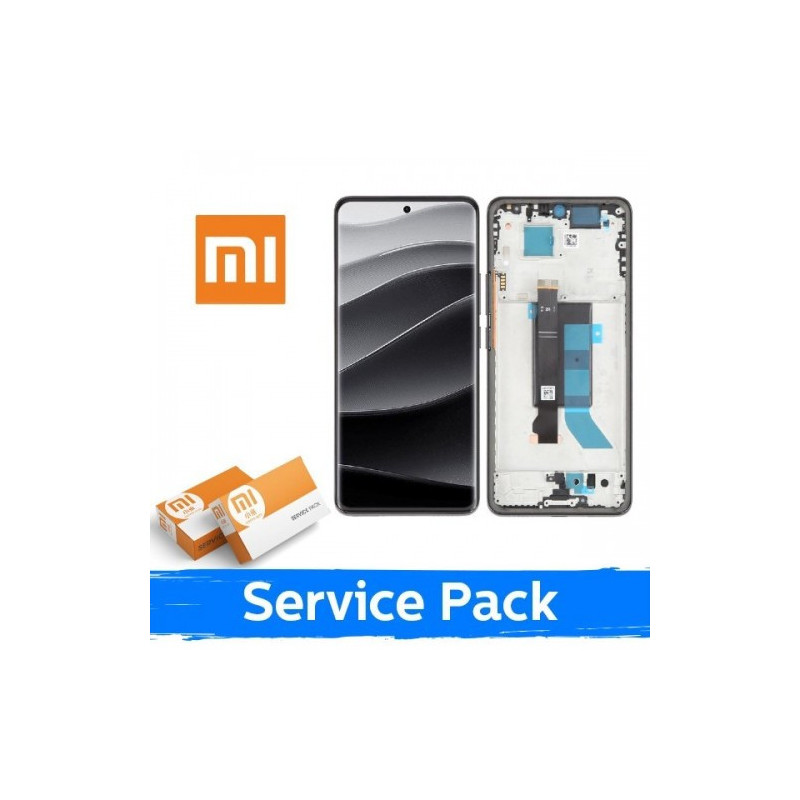 Screen for Xiaomi Redmi Note 14 Pro 5G with frame / Midnight Black / (Service Pack)