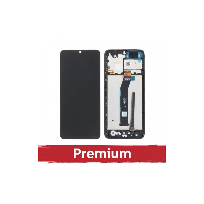 Ekranas skirtas Xiaomi Redmi A3 juodas su rėmeliu OEM