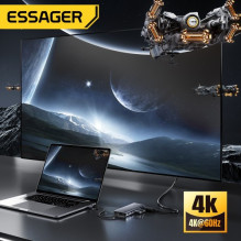 Adapter Essager '6 in 1' gray (In: Type-C)