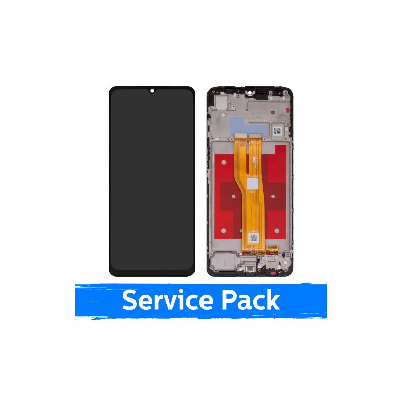 Ekranas skirtas Samsung A075 A07 4G juodas su rėmeliu (Service Pack)