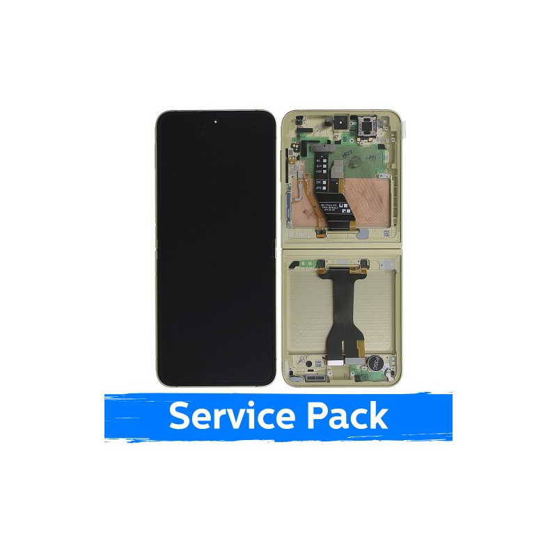 Ekranas skirtas Samsung F741 Z Flip6 (INNER) su rėmeliu / Yellow / (Service Pack)