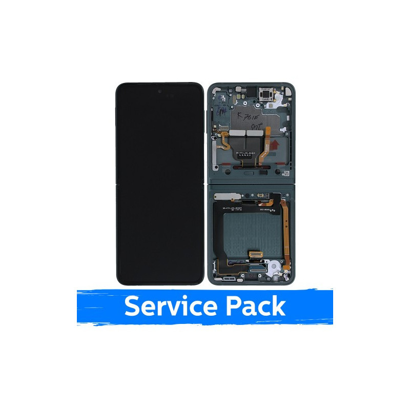 Ekranas skirtas Samsung F711 Z Flip3 (INNER) su rėmeliu / Green / (Service Pack)