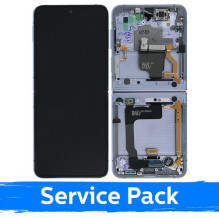 Ekranas skirtas Samsung F721 Z Flip4 (INNER) su rėmeliu / Blue / (Service Pack)