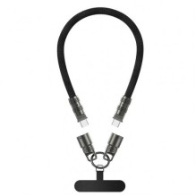 USB Cable Essager 'Rope' black 60W 'Type-C / Type-C' 30cm