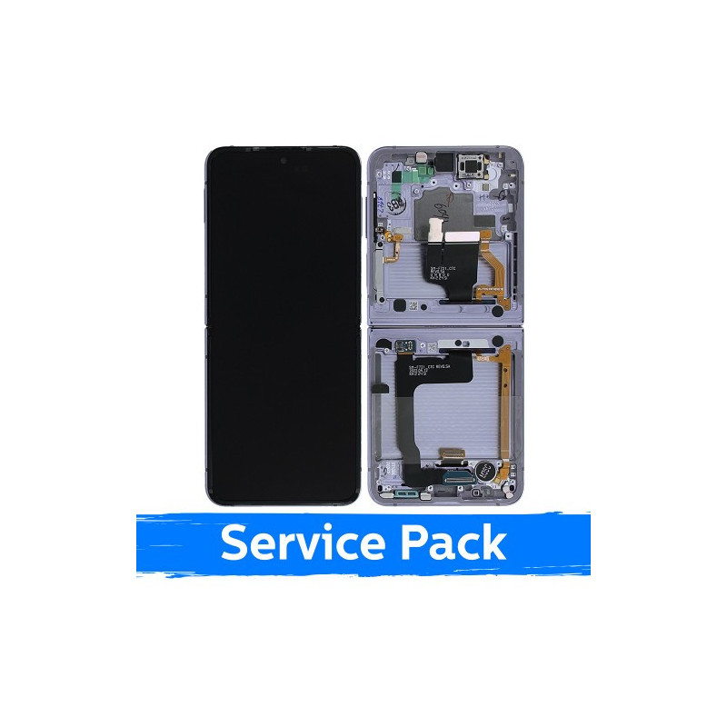 Ekranas skirtas Samsung F721 Z Flip4 (INNER) su rėmeliu / Bora Purple / (Service Pack)