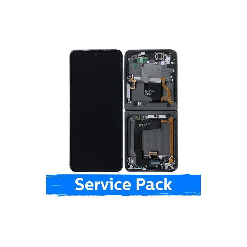 Ekranas skirtas Samsung F721 Z Flip4 (INNER) su rėmeliu / Graphite / (Service Pack)
