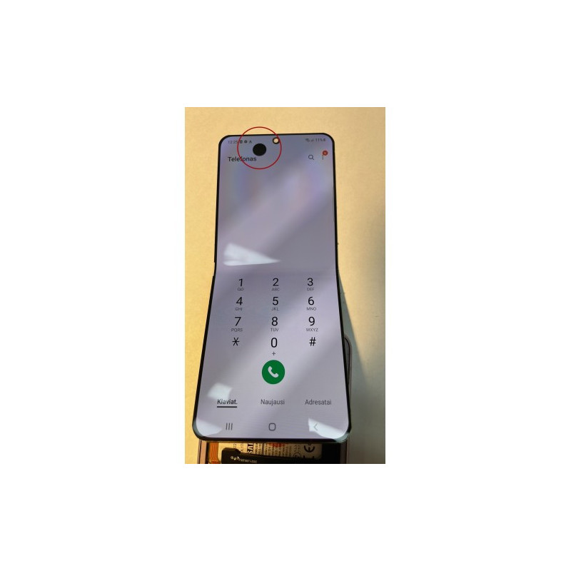 Ekranas skirtas Samsung F711 Z Flip3 (INNER) juodas (defektuotas 1) (NF version)