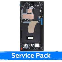 Ekrano rėmas / vidinis korpusas skirtas Samsung S918 S23 Ultra / Phantom Black / (Service Pack)