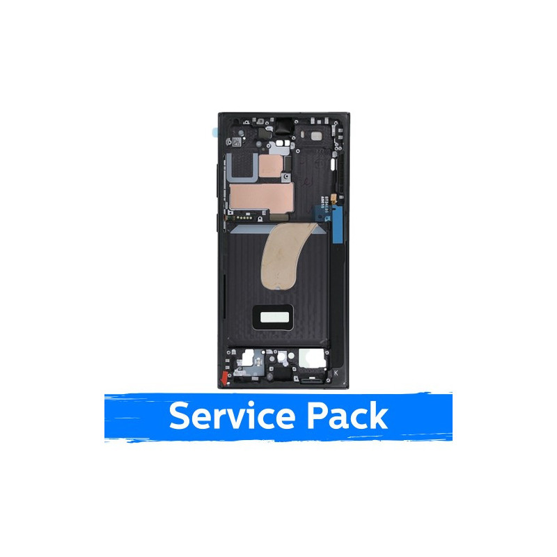Ekrano rėmas / vidinis korpusas skirtas Samsung S918 S23 Ultra / Phantom Black / (Service Pack)