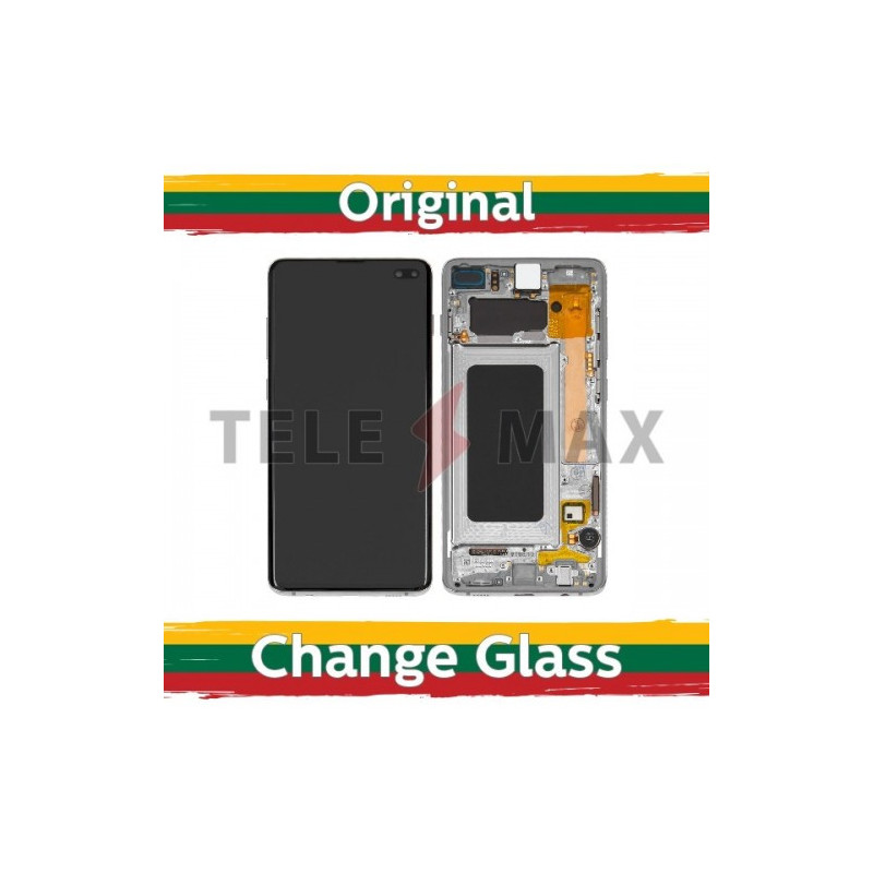 Ekranas skirtas Samsung G975 S10 Plus su rėmeliu / Prism Black / (Atnaujintas: Telemax)