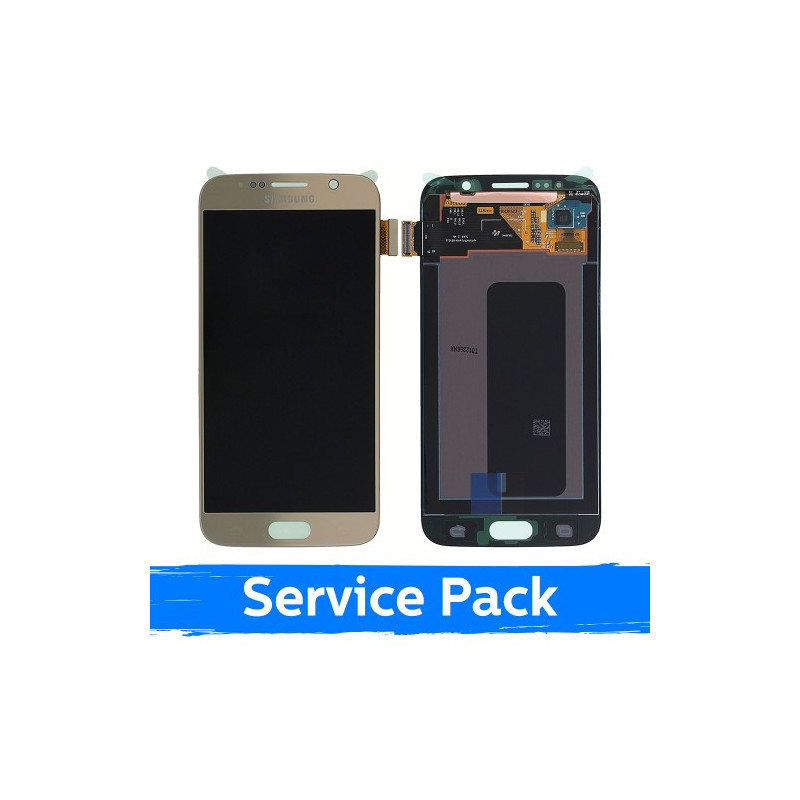 Ekranas skirtas Samsung G920 S6 auksinis (Service Pack)