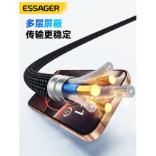 USB Kabelis Essager 'Thunder' juodas 'Thunderbolt 4 Full Function' 180cm USB Kabelis Essager 'Thunder' juodas 'Thunderbolt 4 Full Function' 180cm