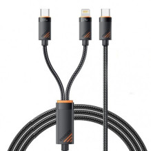 USB Kabelis Essager 'Triple' 3in1 juodas 'Type-C / Type-C / Lightning' 120cm USB Kabelis Essager 'Triple' 3in1 juodas 'Type-C / Type-C / Lightning' 120cm
