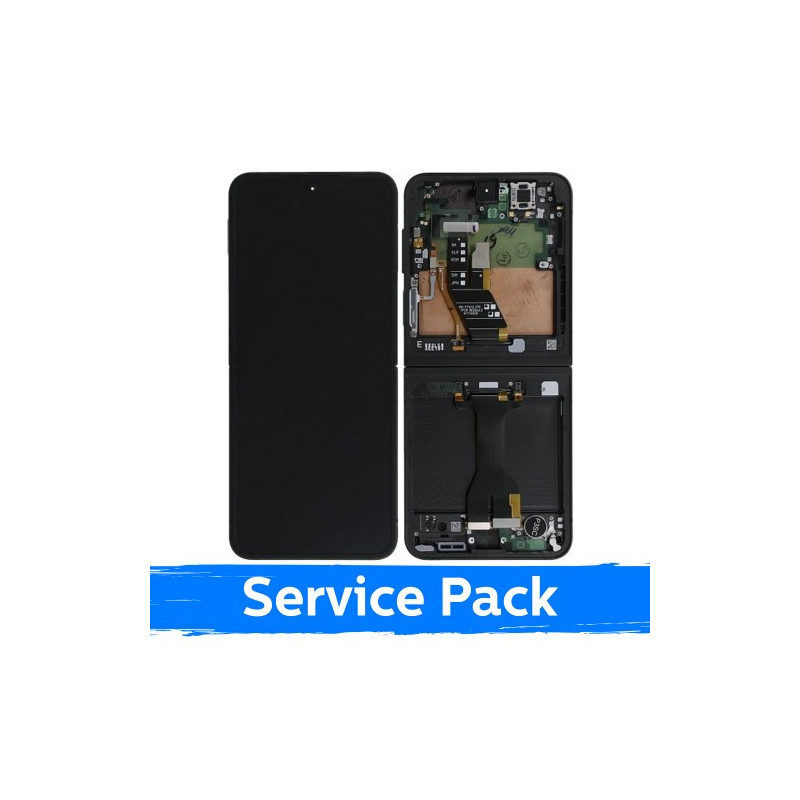 Ekranas skirtas Samsung F766 Z Flip7 (INNER) juodas (Service Pack) (NF version)
