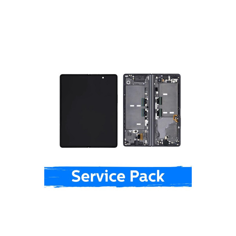 Ekranas skirtas Samsung F916 Z Fold2 (INNER) su rėmeliu / Mystic Black / (Service Pack)