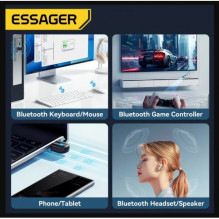 Adapteris Essager 'Bei' juodas (USB / Bluetooth 5.3 )