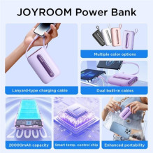 External battery Joyroom "JR-L012 Plus Colorful" white 20000mAh (22.5W) External battery Joyroom "JR-L012 Plus Colorful" white 20000mAh (22.5W)