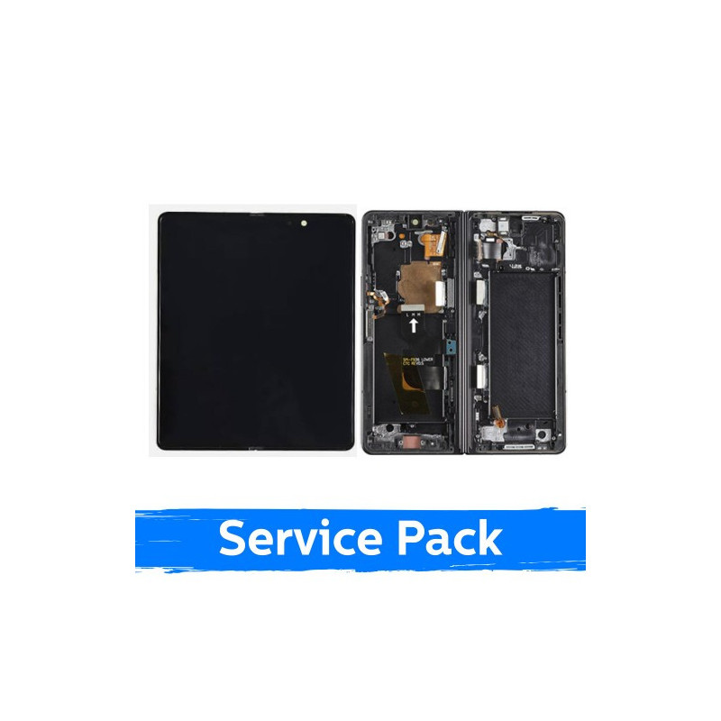 Ekranas skirtas Samsung F936 Z Fold4 (INNER) su rėmeliu / Phantom Black / (Service Pack)