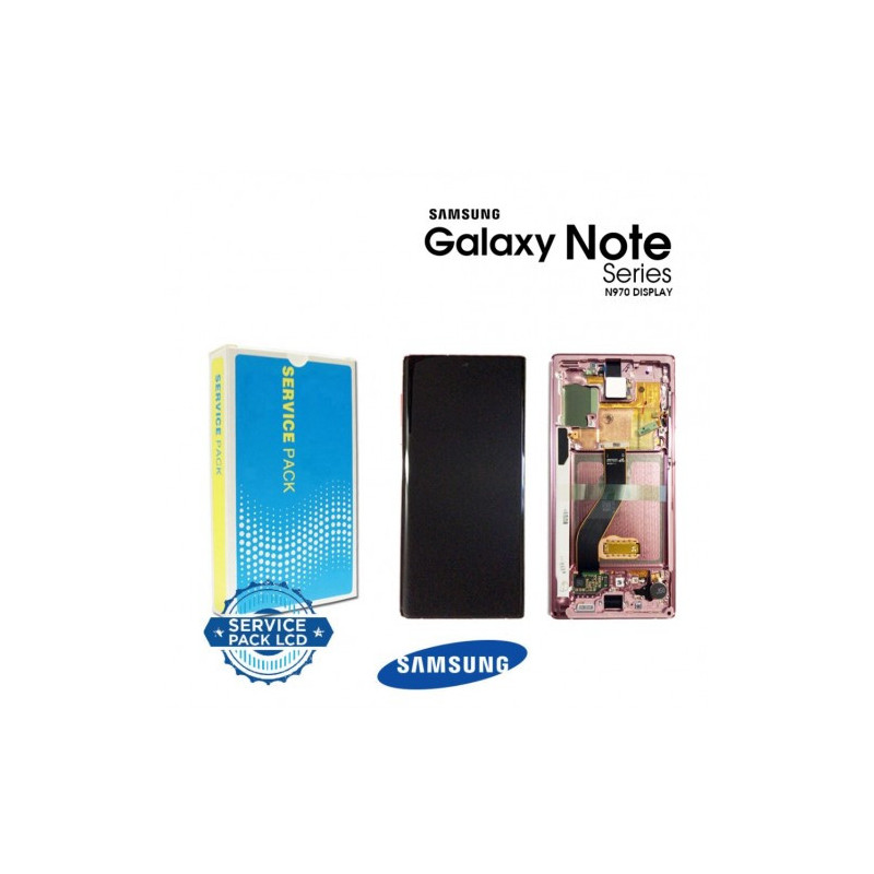 Ekranas skirtas Samsung N970 Note 10 su rėmeliu / Aura Pink / (Service Pack)