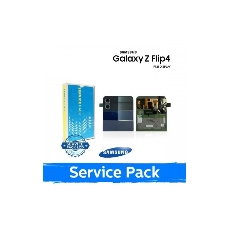 Ekranas skirtas Samsung F721 Z Flip4 (OUTER) su rėmeliu / Blue / (Service Pack)