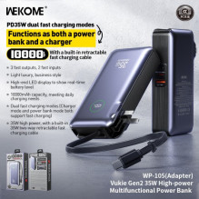 External battery WK Design "WP-105" gray 10000mAh (35W)
