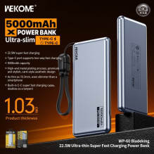 External battery WK Design "WP-60" blue 5000mAh (22.5W)