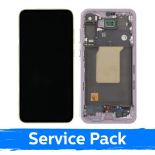 Ekranas skirtas Samsung A556 A55 5G su rėmeliu / Lilac / (Service Pack) +INCLUDING BATTERY
