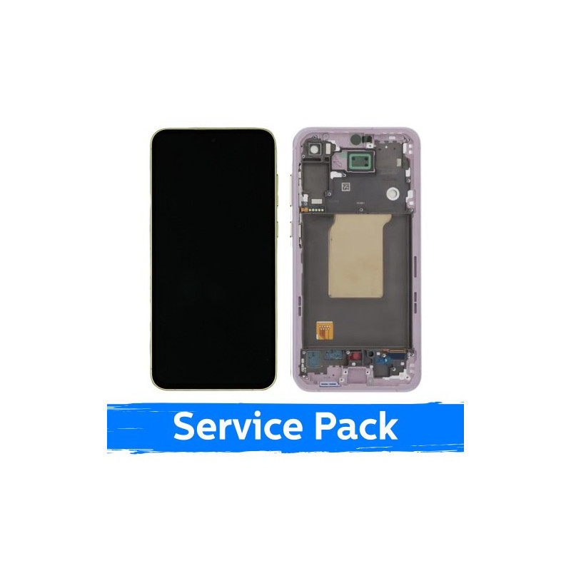 Screen for Samsung A556 A55 5G with frame / Lilac / (Service Pack) +INCLUDING BATTERY