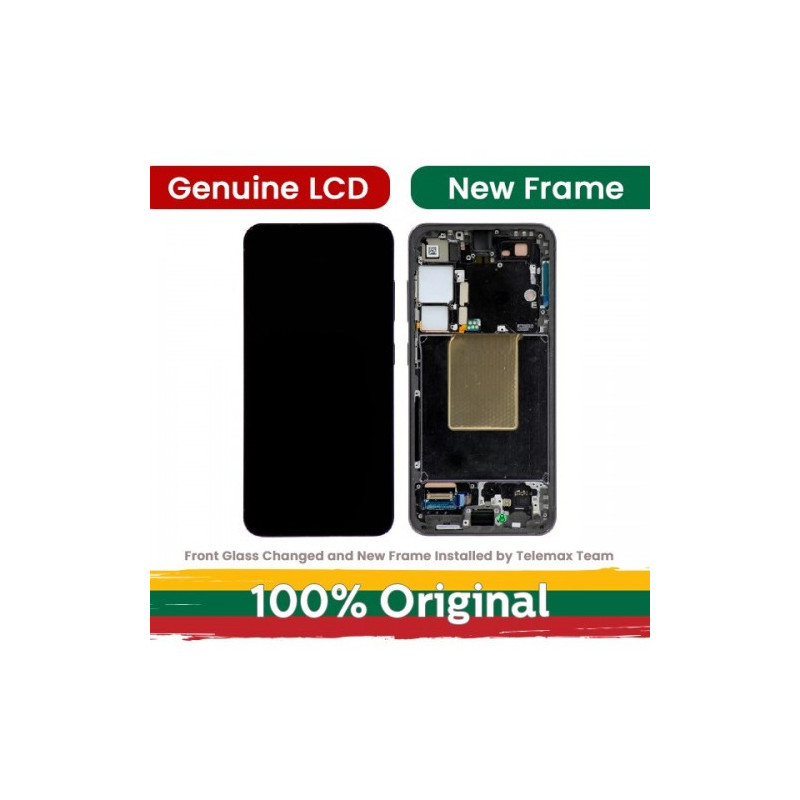 Ekranas skirtas Samsung S921 S24 su rėmeliu / Marble Grey / (Atnaujintas: Telemax)