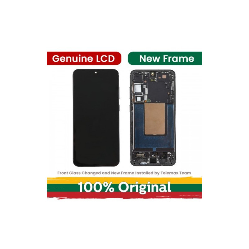 Ekranas skirtas Samsung S926 S24 Plus su rėmeliu / Marble Grey / (Atnaujintas: Telemax)