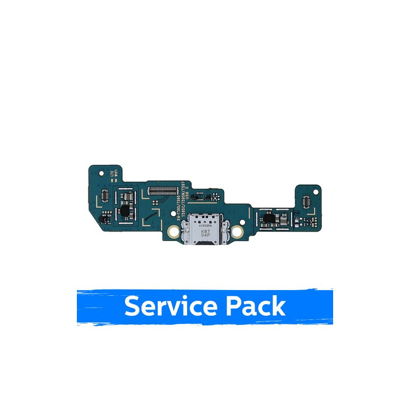 Krovimo lizdas skirtas Samsung T595 Tab A 10.5 (2018) su lanksčiąja jungtimi / plata (Service Pack)