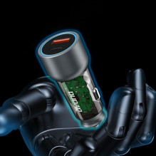 Car charger Dudao "R4T" gray 25W (1xPD / QC3.0)