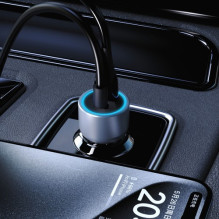 Car charger Dudao "R4T" gray 25W (1xPD / QC3.0)