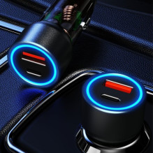 Car charger Dudao "R4T" gray 25W (1xPD / QC3.0)