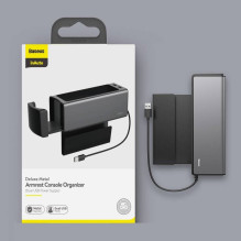 Metalinis porankio konsolės organaizeris Baseus Deluxe dual USB juodas CRCWH-A01