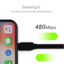 Green Cell Cable GCmatte Lightning Flat cable 25 cm with fast charging Apple 2.4A