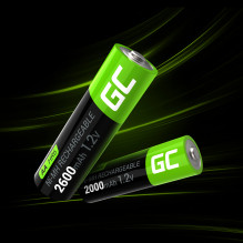 Įkraunamos Green Cell baterijos 2 x AA HR6 2600 mAh